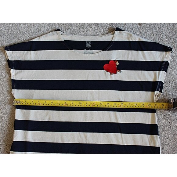 Graniph Design - Curious George Stipe T-Shirt Tunic Dress, Navy Medium - Picture 11 of 11